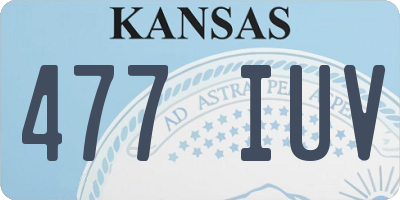 KS license plate 477IUV