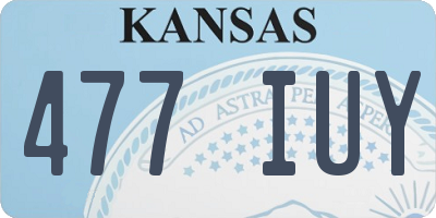 KS license plate 477IUY