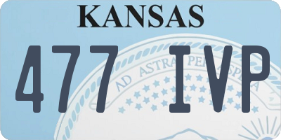 KS license plate 477IVP