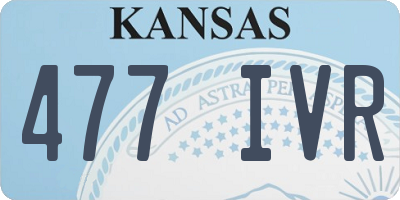 KS license plate 477IVR