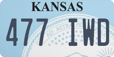 KS license plate 477IWD