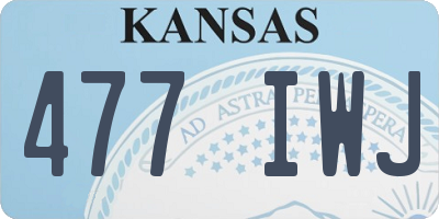 KS license plate 477IWJ