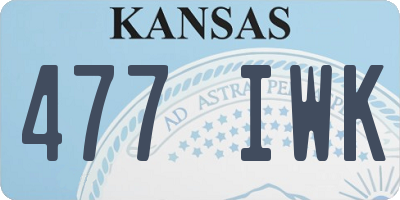 KS license plate 477IWK