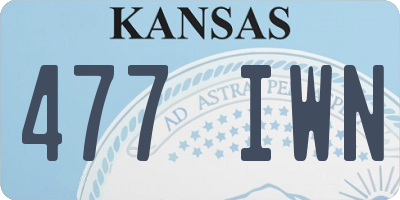 KS license plate 477IWN