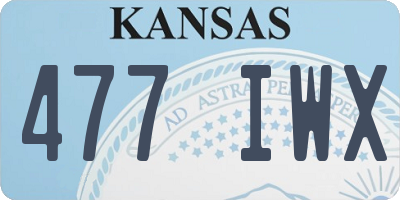KS license plate 477IWX