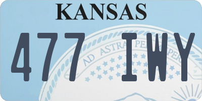 KS license plate 477IWY