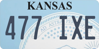 KS license plate 477IXE