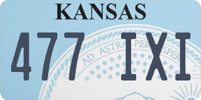 KS license plate 477IXI
