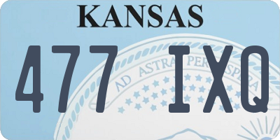 KS license plate 477IXQ