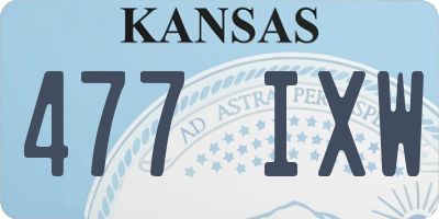 KS license plate 477IXW