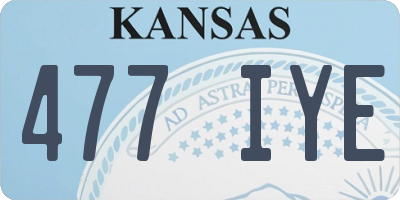 KS license plate 477IYE