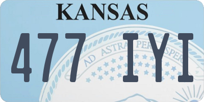 KS license plate 477IYI