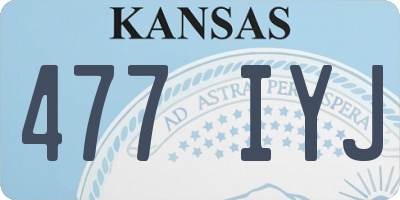 KS license plate 477IYJ