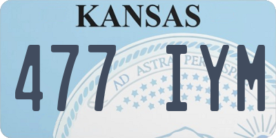 KS license plate 477IYM
