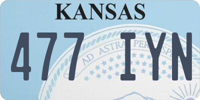 KS license plate 477IYN