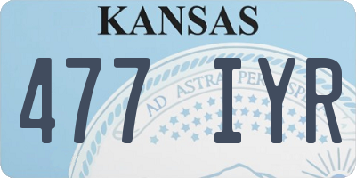 KS license plate 477IYR