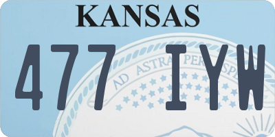 KS license plate 477IYW