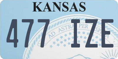 KS license plate 477IZE