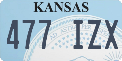 KS license plate 477IZX