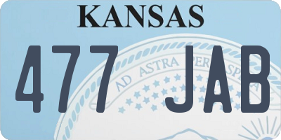 KS license plate 477JAB