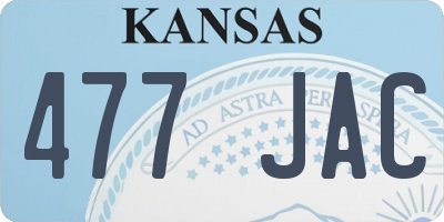KS license plate 477JAC
