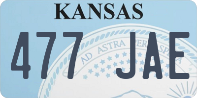 KS license plate 477JAE