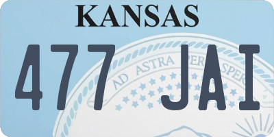 KS license plate 477JAI