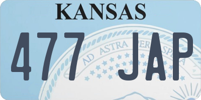 KS license plate 477JAP