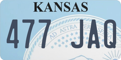 KS license plate 477JAQ