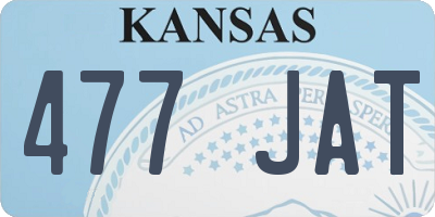 KS license plate 477JAT
