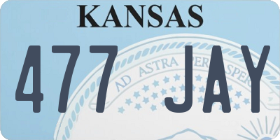 KS license plate 477JAY