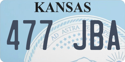 KS license plate 477JBA