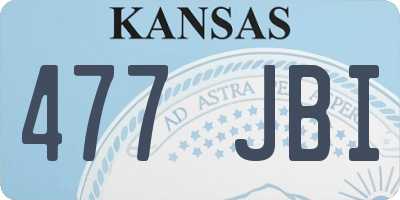 KS license plate 477JBI