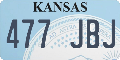 KS license plate 477JBJ