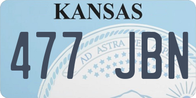 KS license plate 477JBN