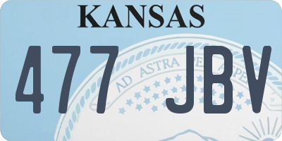 KS license plate 477JBV