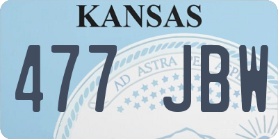 KS license plate 477JBW