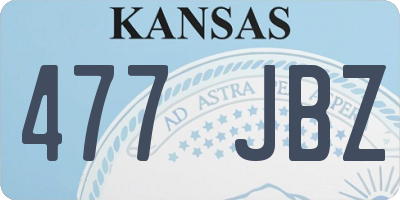 KS license plate 477JBZ