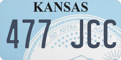 KS license plate 477JCC