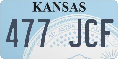 KS license plate 477JCF