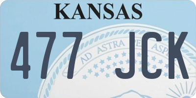 KS license plate 477JCK