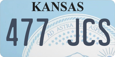 KS license plate 477JCS