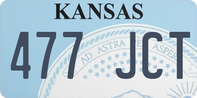 KS license plate 477JCT