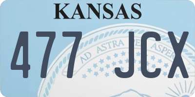 KS license plate 477JCX