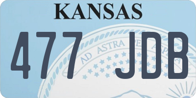 KS license plate 477JDB