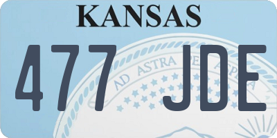 KS license plate 477JDE