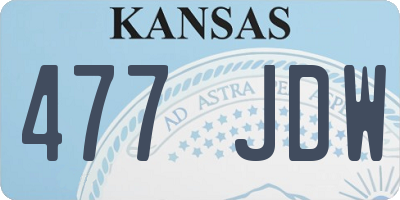 KS license plate 477JDW