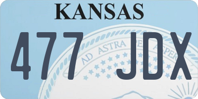 KS license plate 477JDX