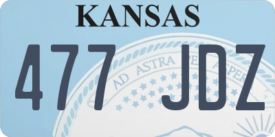 KS license plate 477JDZ