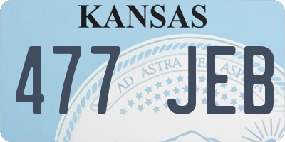 KS license plate 477JEB